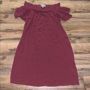 Off the shoulder, ruffle dress